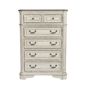 Magnolia Manor King California Upholstered Sleigh Bed, Dresser & Mirror, Chest image