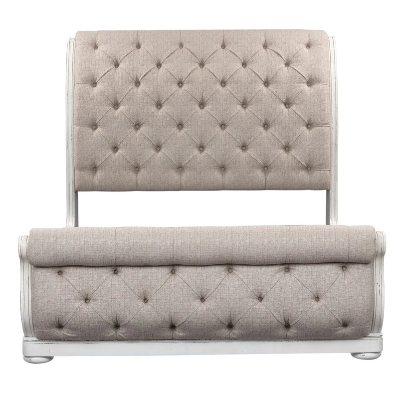 Magnolia Manor King California Upholstered Sleigh Bed, Dresser & Mirror image