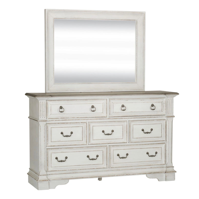 Abbey Park Uph Sleigh Bed, Dresser & Mirror, Night Stand image